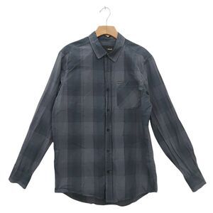 Hurley Shirt Mens Medium Blue Plaid Long Sleeve Button Up Cotton Preppy Casual
